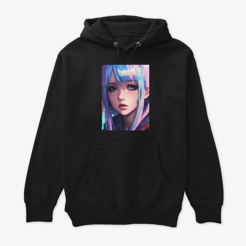 glitched attractive anime emo girl