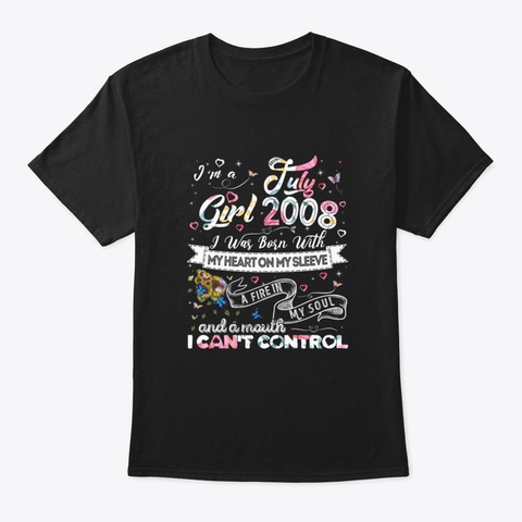July Girl 2008 All Original Parts Girls  Black T-Shirt Front