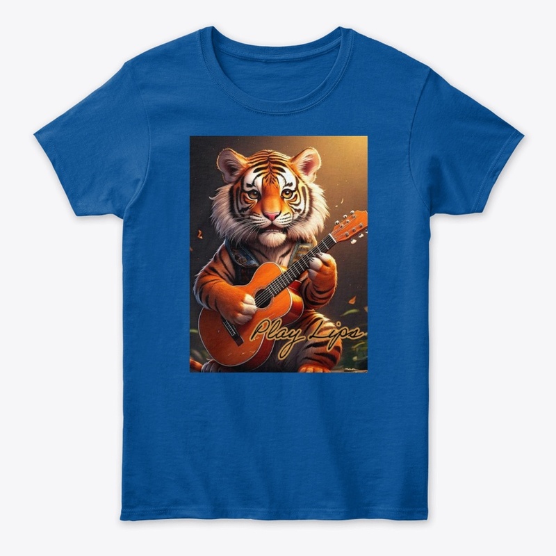 Play Lips, A tiger playing the guitar.