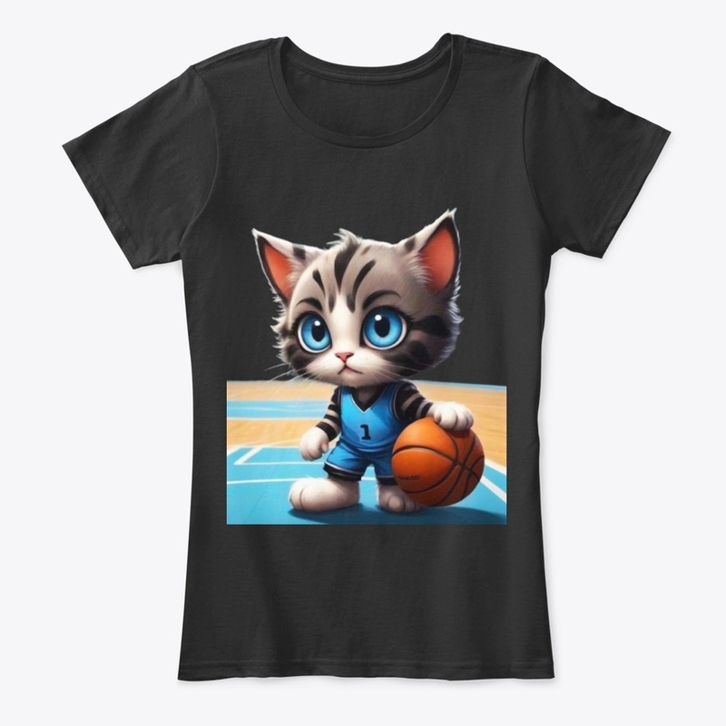 Cat Basketball Tee Design