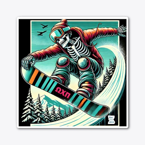 Skelly Board Sticker Standard T-Shirt Front