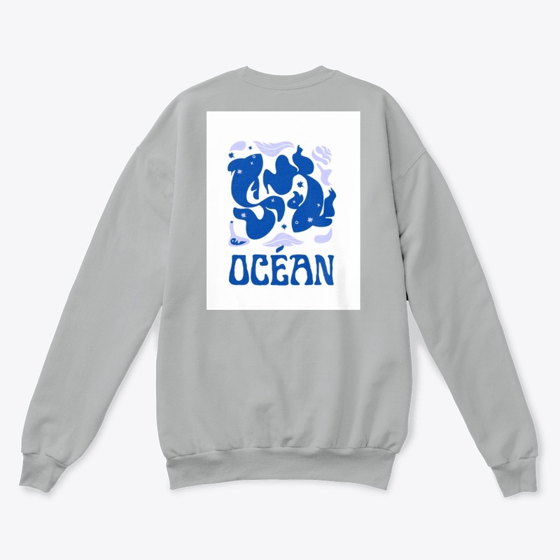 Minimalist Ocean Tee – Blue & Lavender