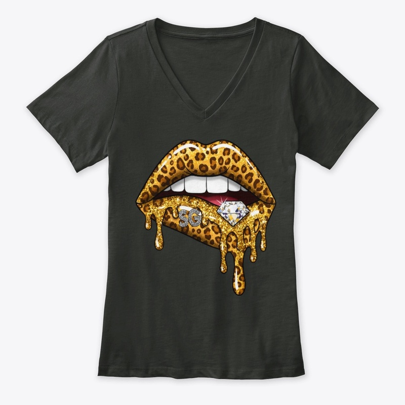 Leopard Lips Diamond Gold Drip