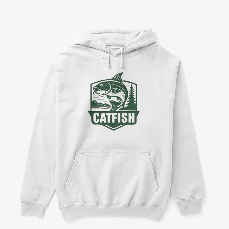 Retro Catfish Fishing Badge