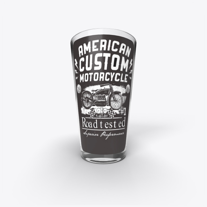 Retro sign of custom motorcycles
