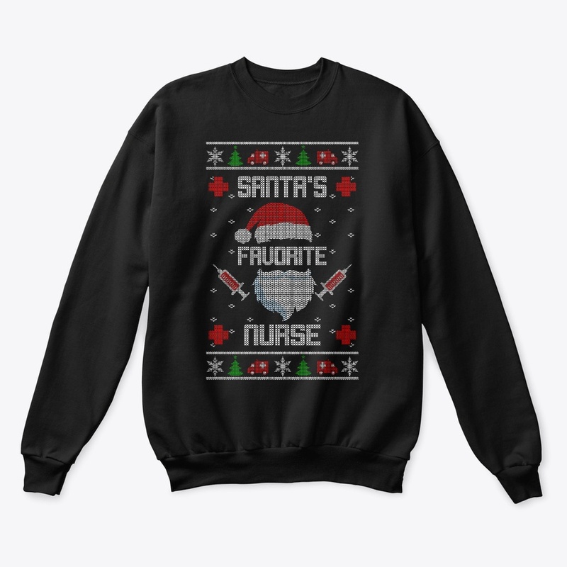 Funny Santa's Favorite Nurse Ugly Shirt