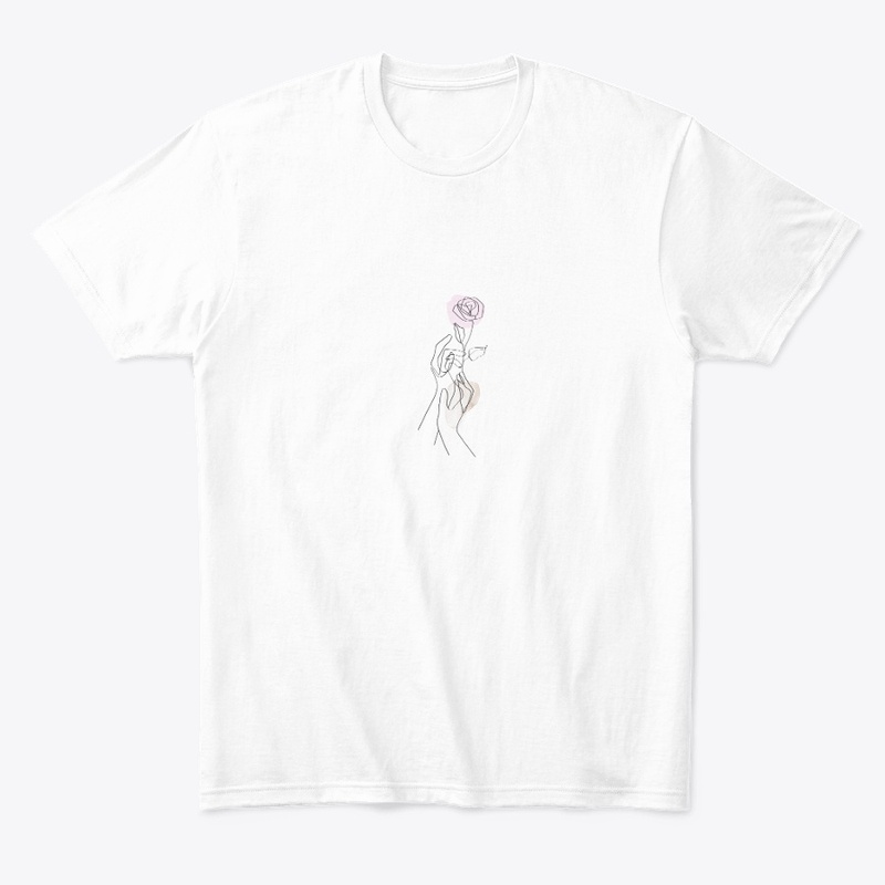 One line art flower with hand design