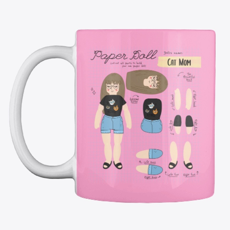 Cat Mom Paper Doll Design 3 | Cat Tee
