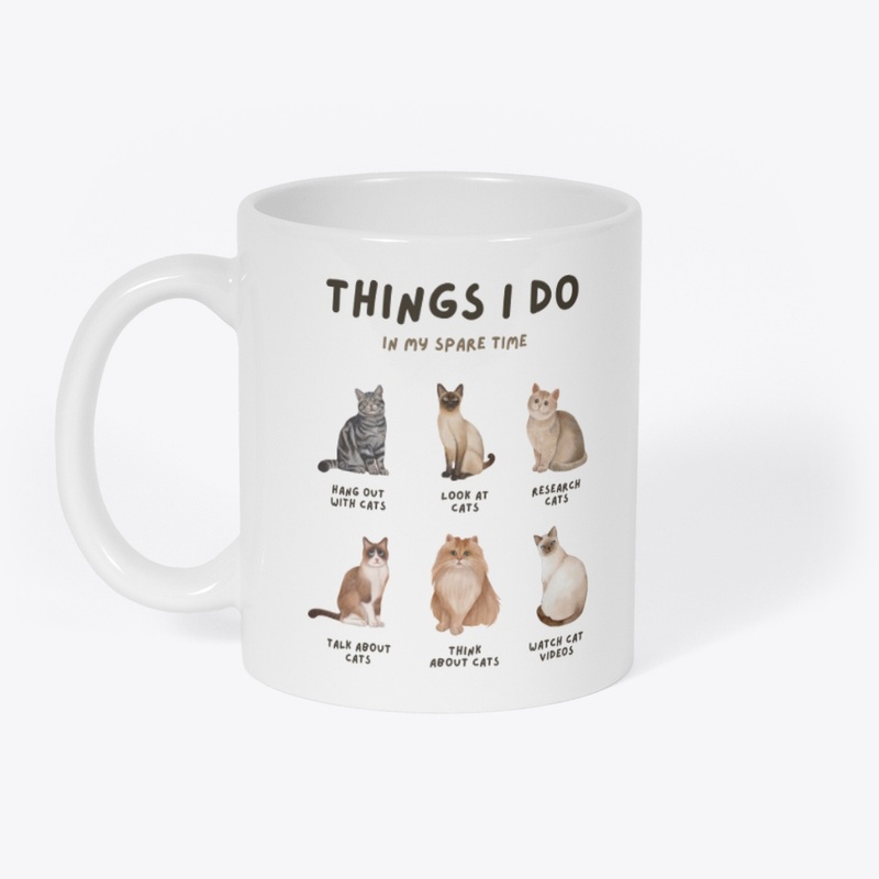 Beige Brown Modern Cat Lover Aesthetic