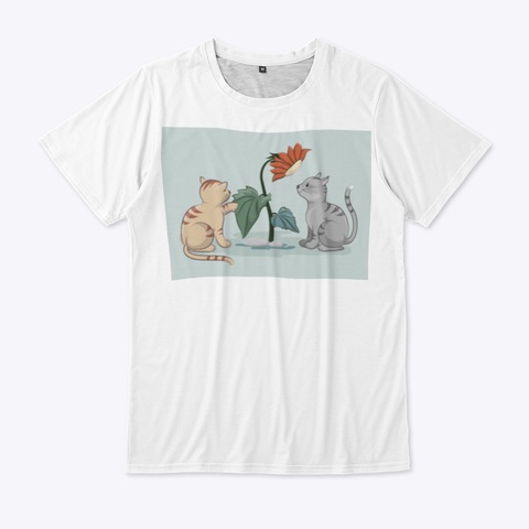 Curious Cats With Sunflower Standard T-Shirt Front