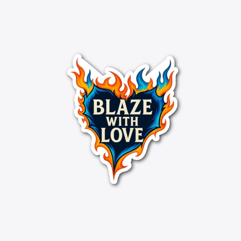 Blaze With Love – Flaming Heart Print