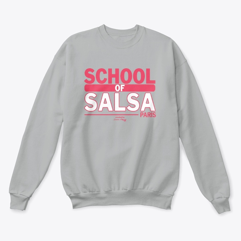 School of Salsa red and white logo