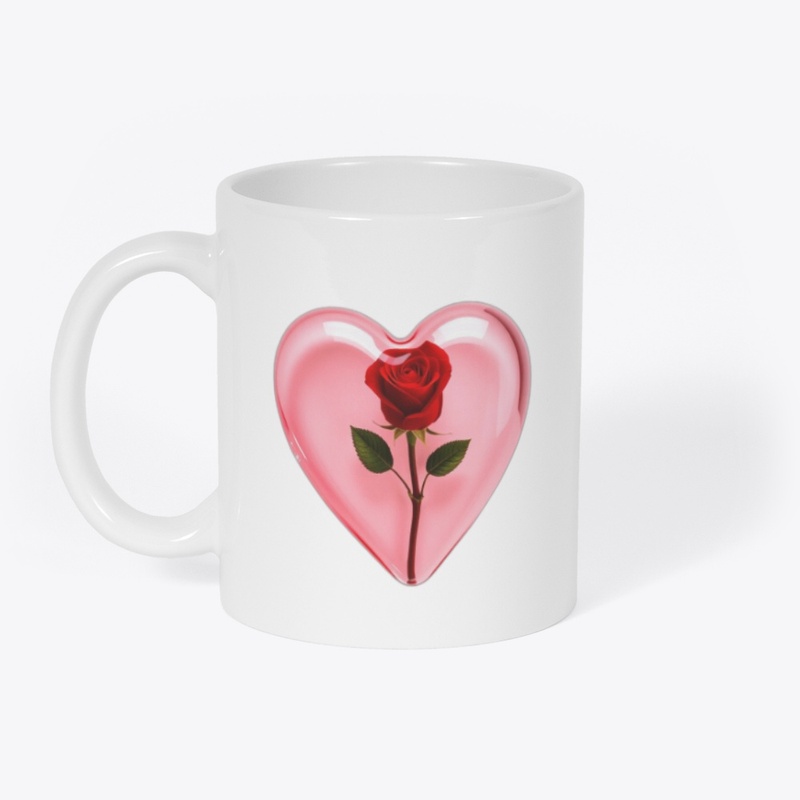 Romantic Rose Heart Mug