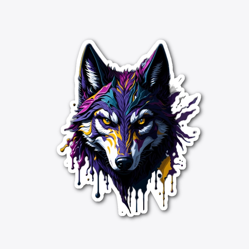 Dark Colour-ful Wolf design