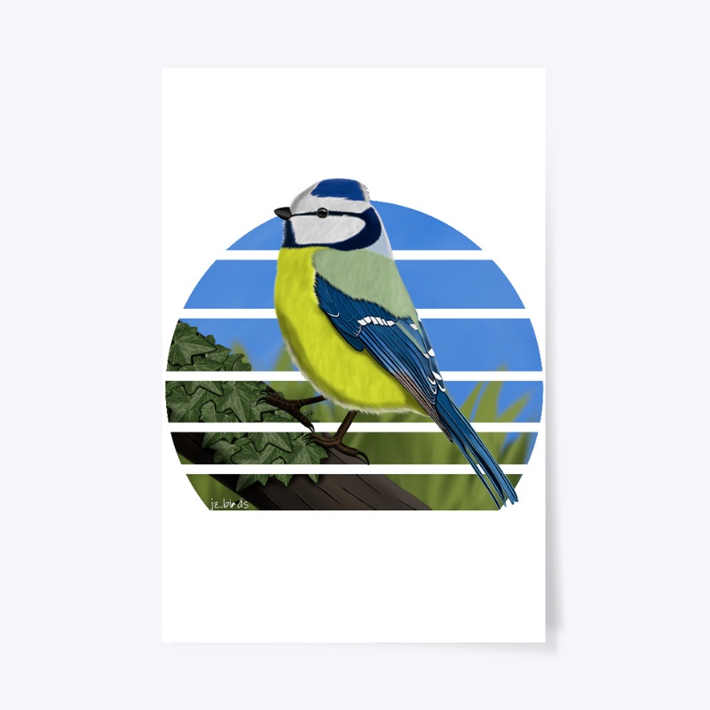 jz.birds Blue Titmouse Bird Design