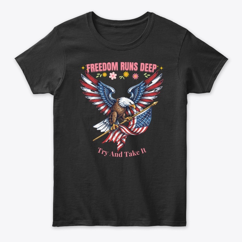 Freedom Runs Deep Vintage Patriotic Tee