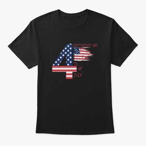 4 Th Of July Ukvog Black T-Shirt Front