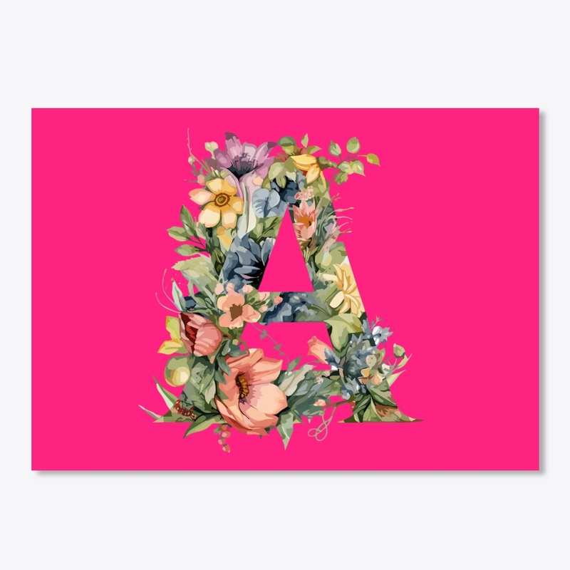 floral letter A,gift for her,mother