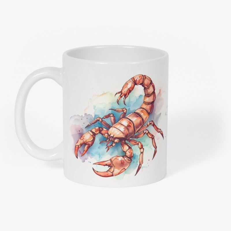 Scorpio in Fiery Watercolors