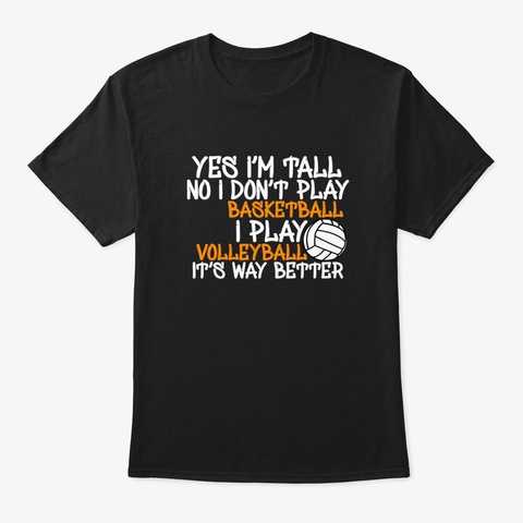 Funny Volleyball Black T-Shirt Front