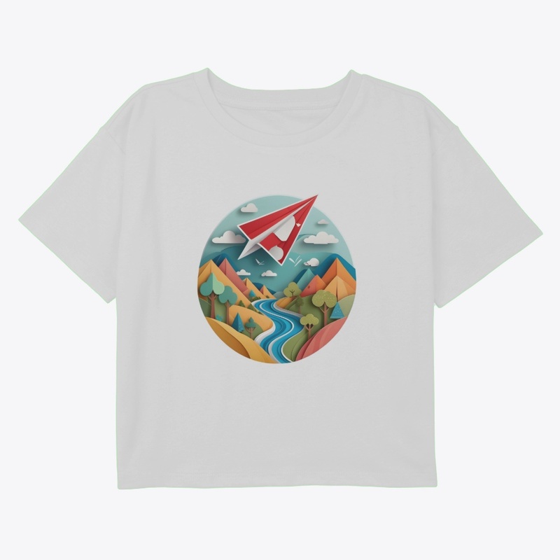 Patchwork Paper Plane Art Sticker.