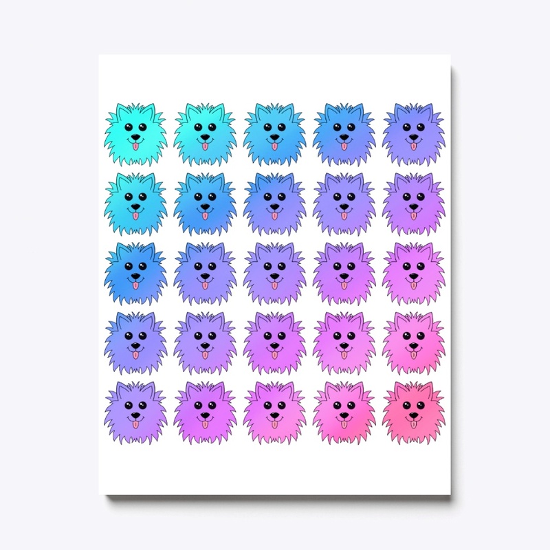 Repetition Pattern of Cute Colorful Dogs