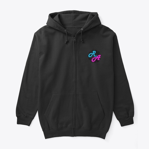 Shark Gang Zip Up Hoodie   Normal White Black T-Shirt Front