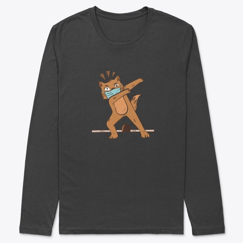 Pet cat in covid-19 mask funny cartoon