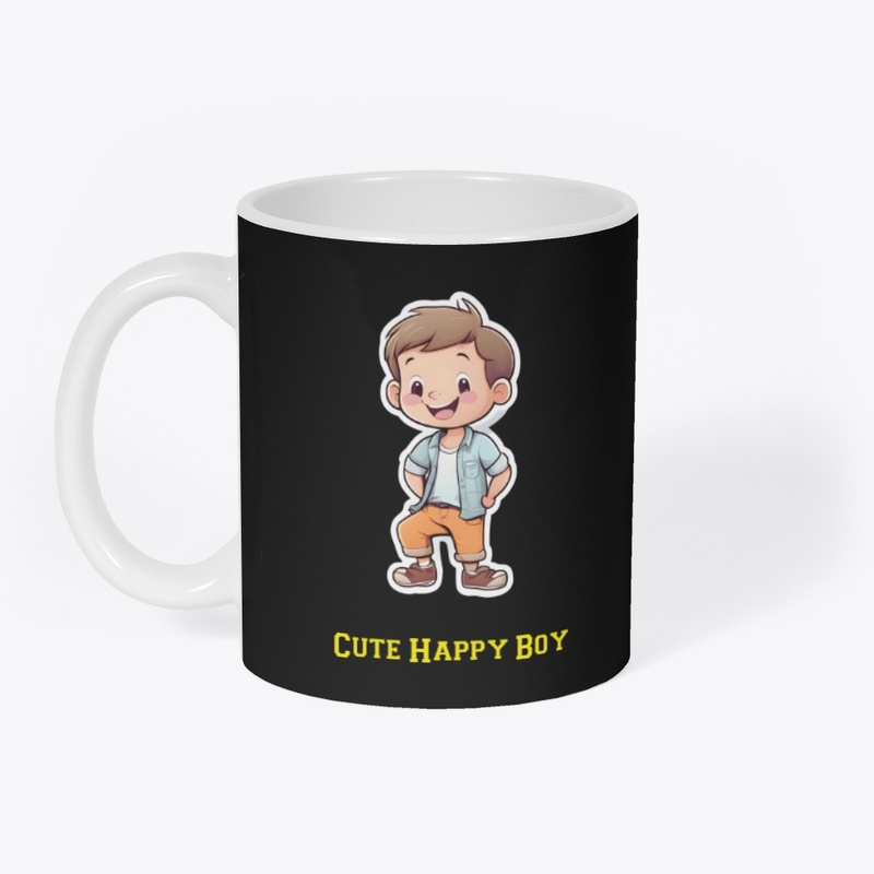 Cute Happy Boy Cartoon Design – Kids Art