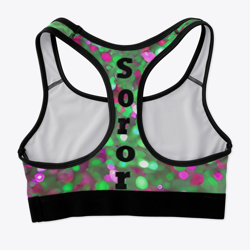 Pink and Green Pretty Soror Sports Bra