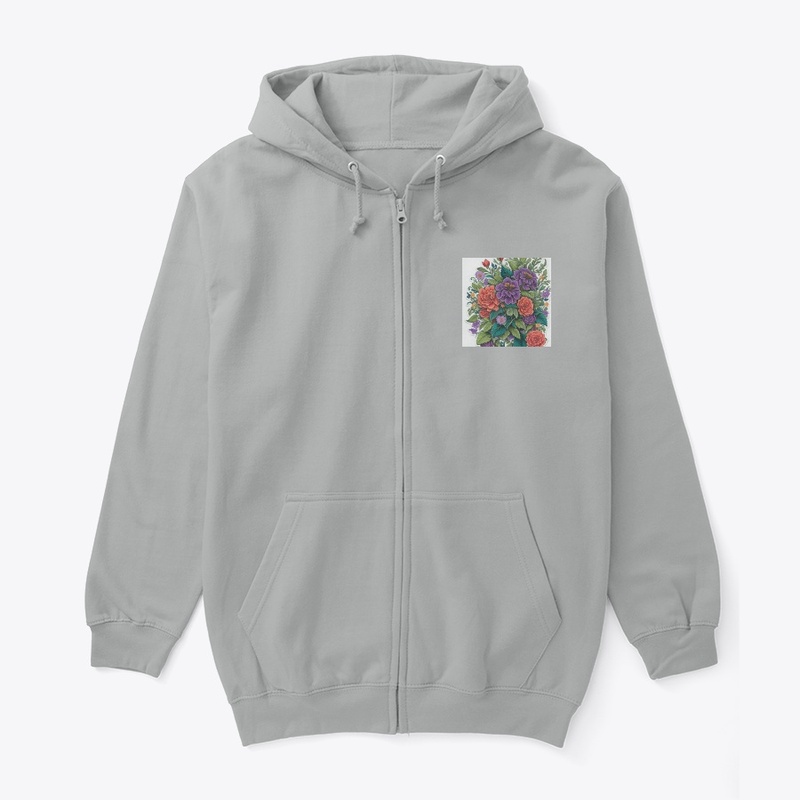 Floral Bliss Unisex Zip Hoodie