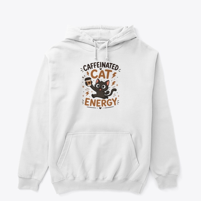 Caffeinated Cat Energy Funny Black Cat