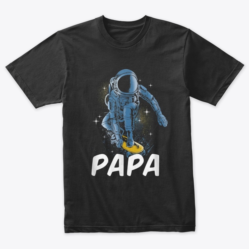 Astronaut Skateboarding  Papa