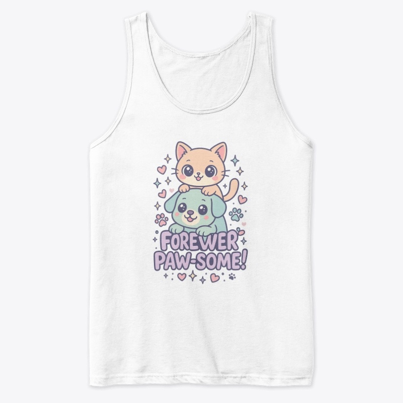 Cute Cat & Dog Besties Tank Top