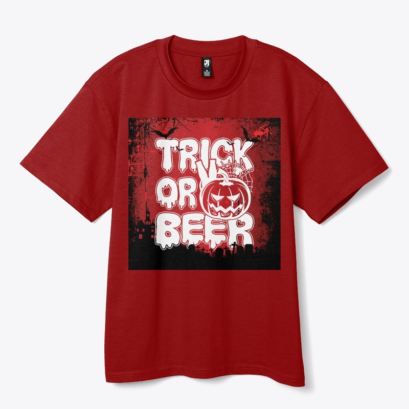 Trick or beer halloween theme design 
