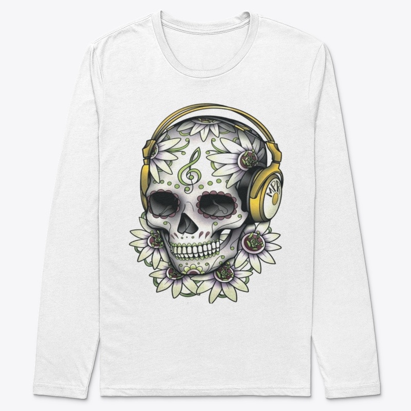 Skull Music Floral Day of the Dead Merch