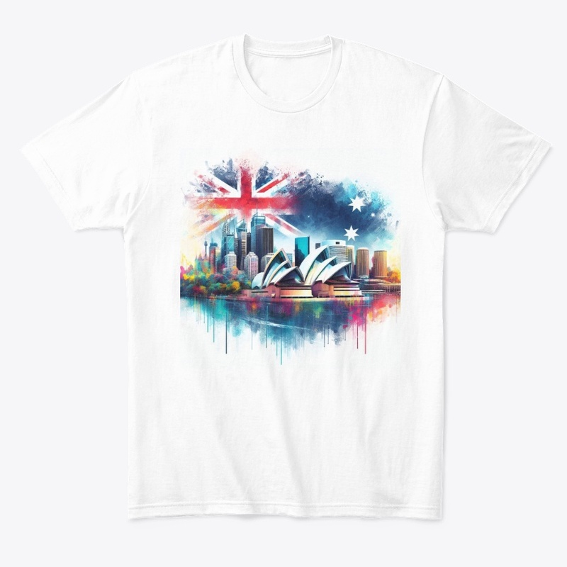 Colourful Sydney with Flag of Australia