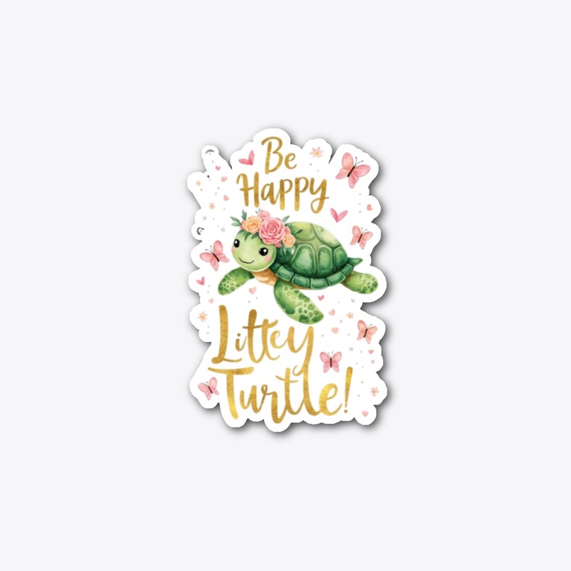 A cute watercolor-style sea turtle