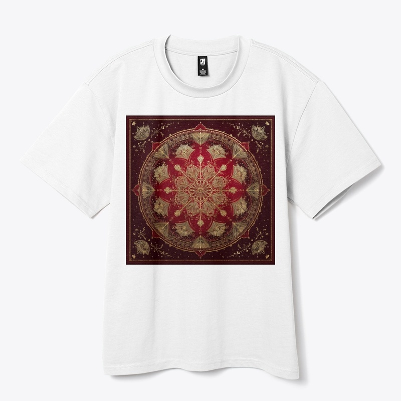 Red Gold Mandala Vintage Design