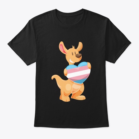 Transgender Kangaroo Black T-Shirt Front