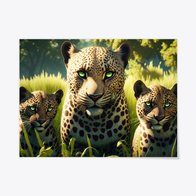 Leopard and Cubs 8K