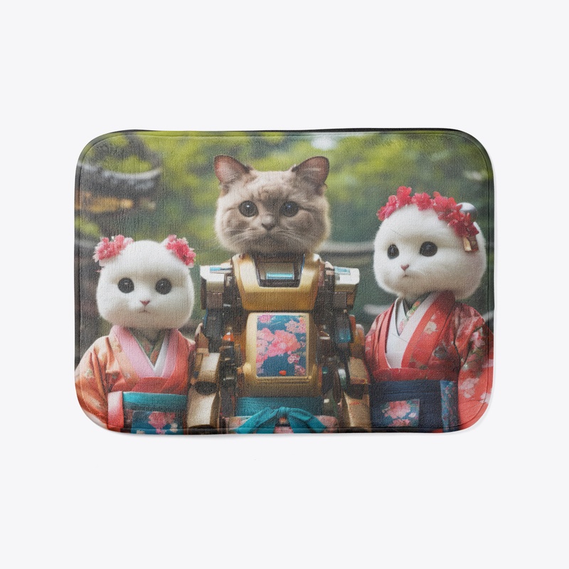 A group of fluffy robots