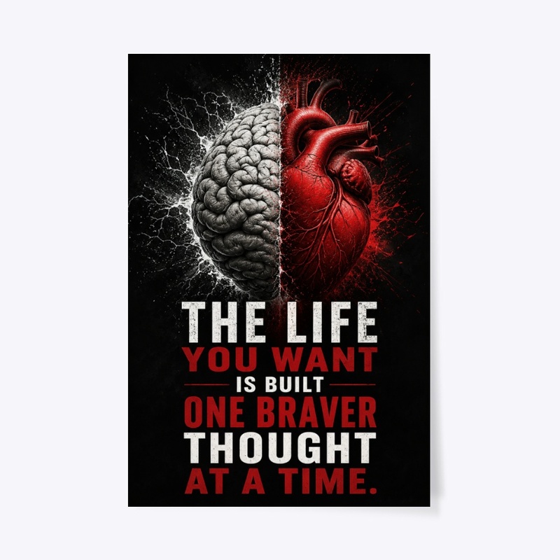 Brain Heart Motivation Print