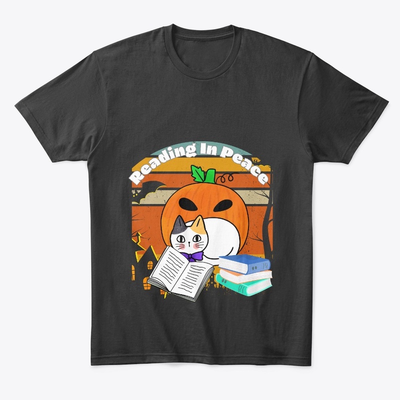 Read in peace Halloween cat book lover 