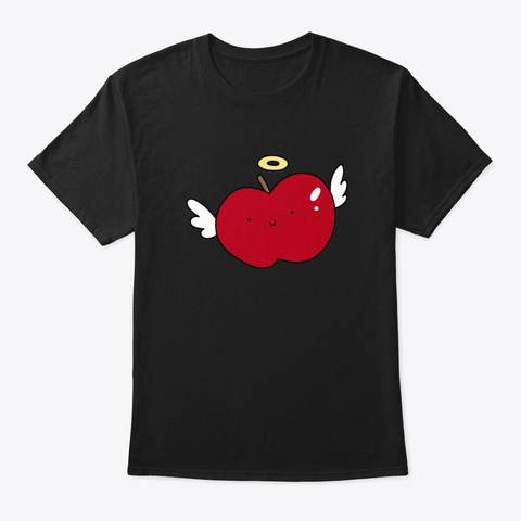 Angel Apple Black T-Shirt Front