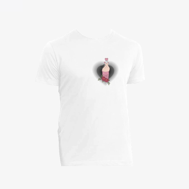 Pink Floral Snap Heart Love Tee