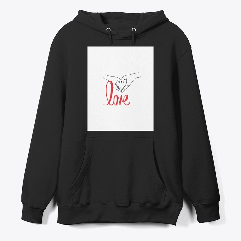 Red Black Illustrated Love T-Shirt 
