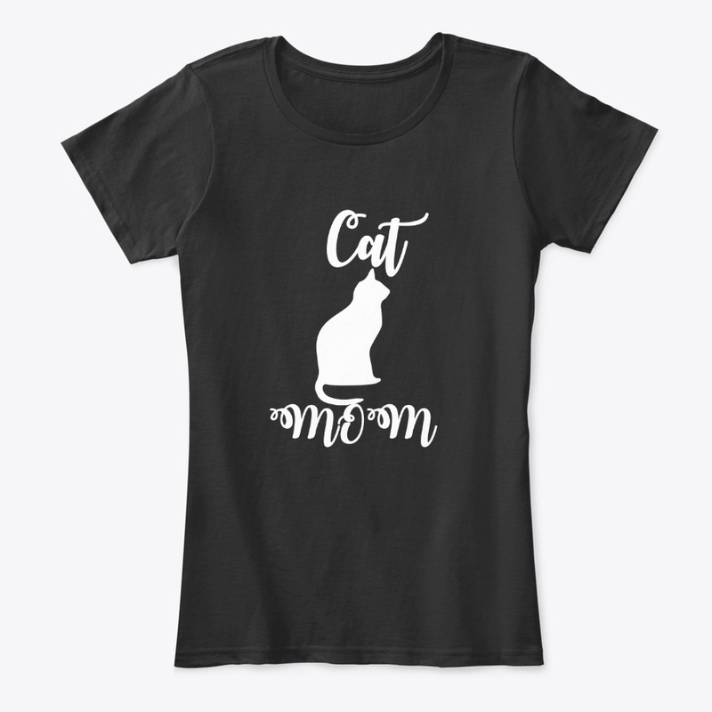 Cat mom black t shirt