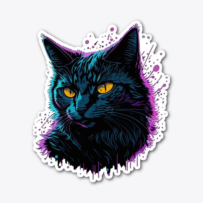 Neon Cat with Shades