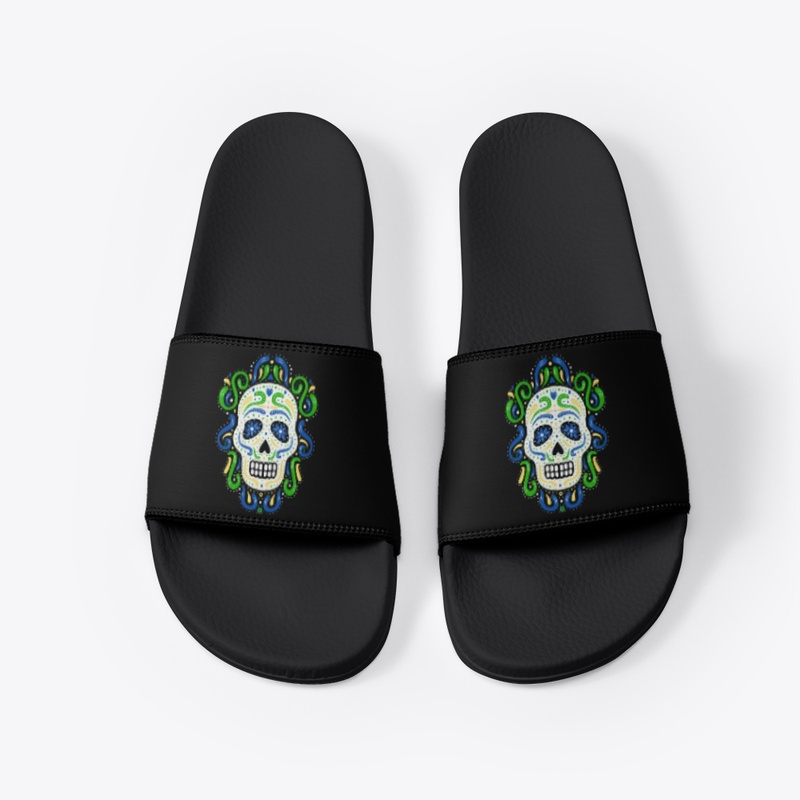 Green and Blue Sugar Skull